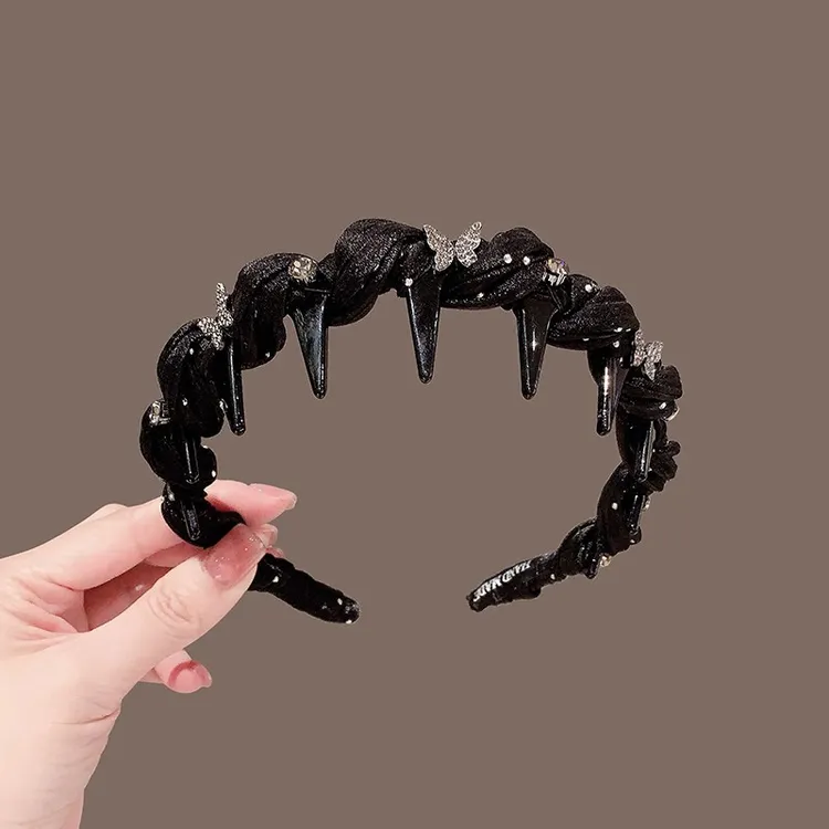 路易斯巴黎王妃精致闪钻蝴蝶波浪发箍女蓬松高颅顶头箍高级感发卡