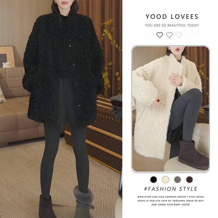 黑色小香风毛毛外套女2025新款秋秋冬小个子加厚加绒日常百搭外套