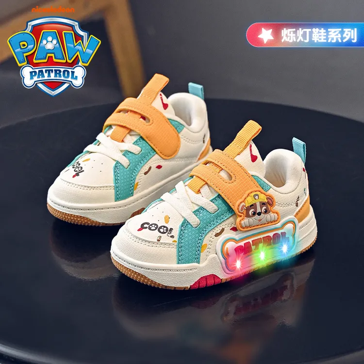 汪汪队男童运动鞋软底3-6岁2025新款闪光亮灯鞋幼儿园小童休闲鞋