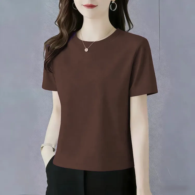 2026春夏新款短袖女士T恤耐磨百搭纯棉宽松显瘦气质减龄洋气上衣