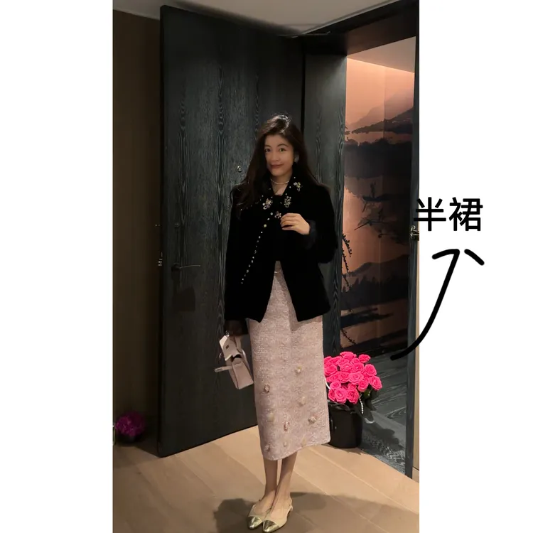 【N·COU】25秋新款【拈花苑】重工镶花亮片小香风半裙唐装DY52813