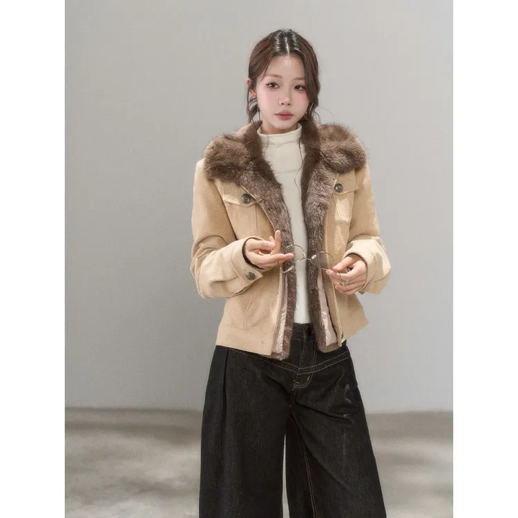 【小野莓】韩系高级感chic毛毛短外套女冬季独特绝美上衣BD89988