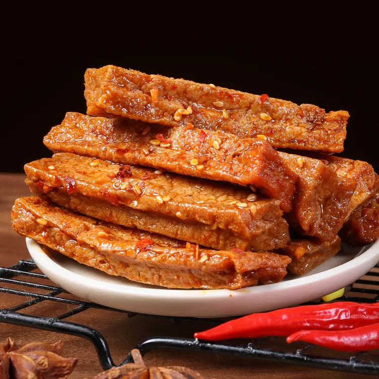 湖南特产虎皮豆干外焦里嫩双重口感工艺创新卤味豆干好吃追剧零食