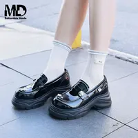 【千颂妮专享】英伦风厚底乐福鞋女2025秋季新款增高皮鞋MDD3112D16