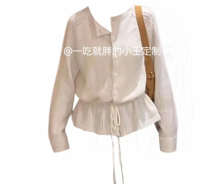 （【小王家】大码韩系绑带针织打底衫秋冬内推宽松显瘦休闲慵懒毛衣