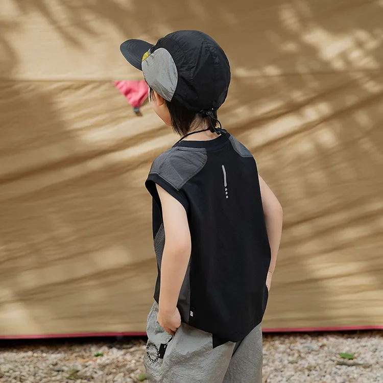 【2025夏新品10A级抗菌】米修叻 男童运动分区散热背心UPF50+超薄