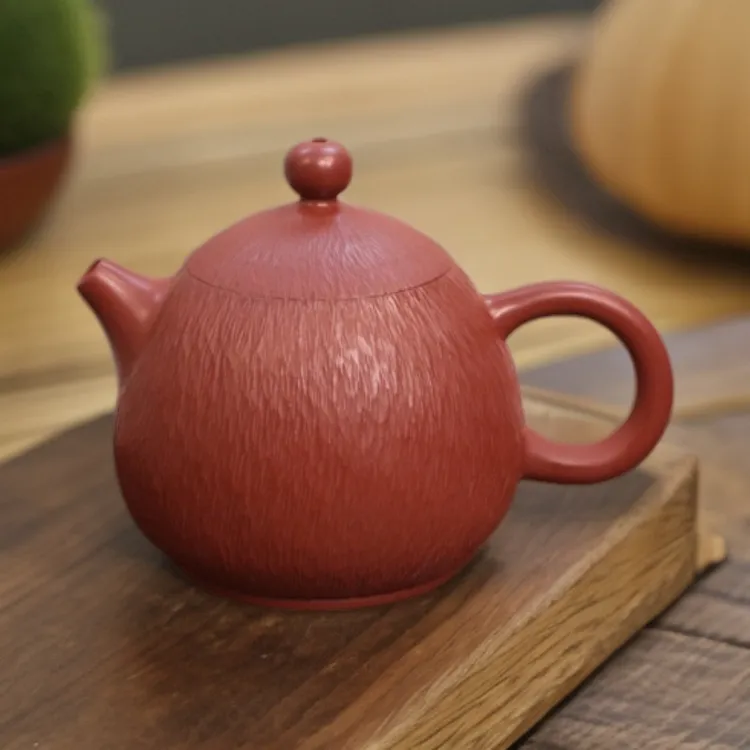 龙蛋壶·工艺-原矿紫砂朱泥纯手工精致泡茶壶实用