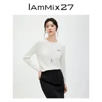 Iammix27套头衫圆领适中上衣针织衫毛针织衫M4C5351