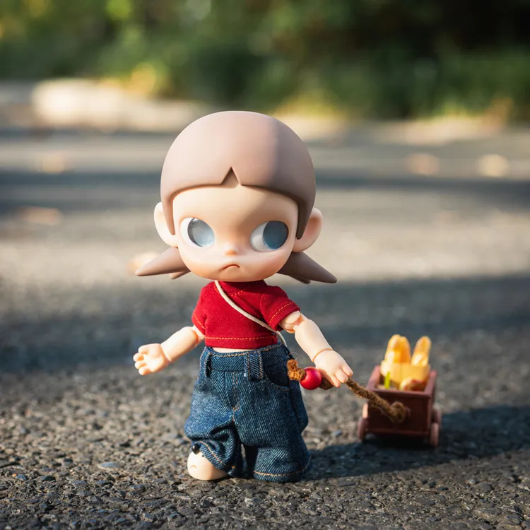 瓜瓜嘎·红色背心原创Zsiga可动人偶1/8娃衣手作牛仔套装