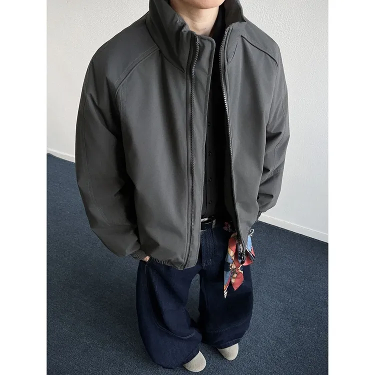 美式三防工装立领夹克棉服情侣教练棉衣外套冬宽松百搭冲锋衣潮