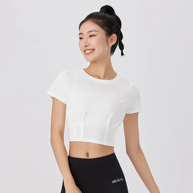 运动短袖透气速干训练健身衣瑜伽跑步上衣夏季3037