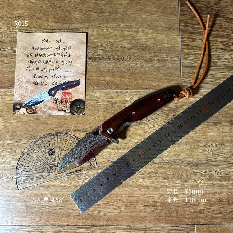 （实拍）简师傅[超级飞鹰]手工锋利把肉吃肉刀水果刀便携折刀R015