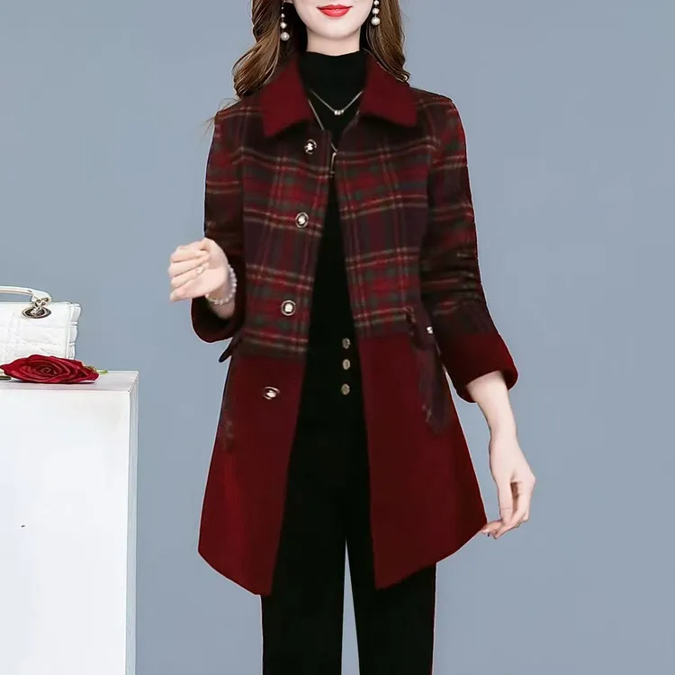 高级时尚大衣优雅气质上衣2025秋冬季新款遮肚显瘦时尚中长款外套