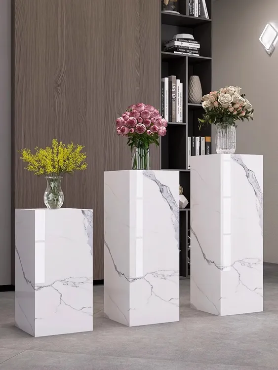 岩板花架子客厅落地式摆台玄关立柱柱子展示增高台装饰摆件底座