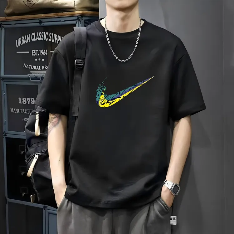 【一折专区】男女同款跑步T恤美式男士创意T恤ins休闲网红款运动t恤