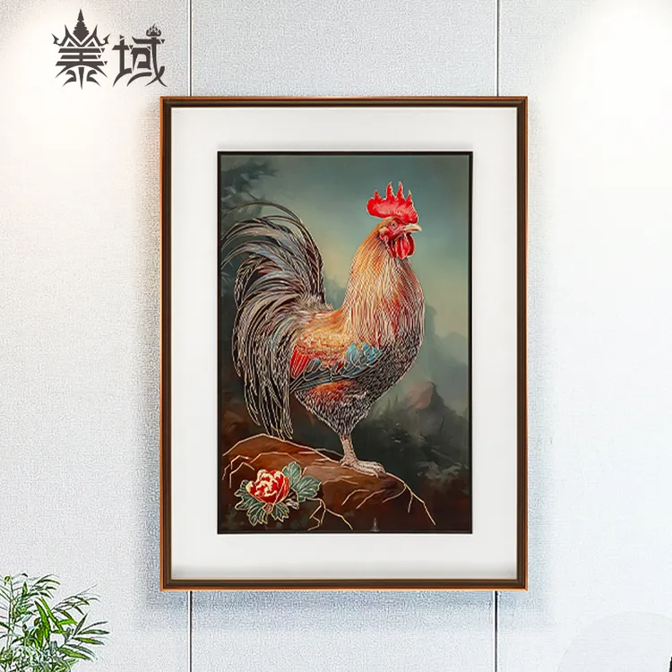 泰域《金鸡报晓》铜雕画  走廊过道墙壁画 客厅画装饰 挂画B2-857