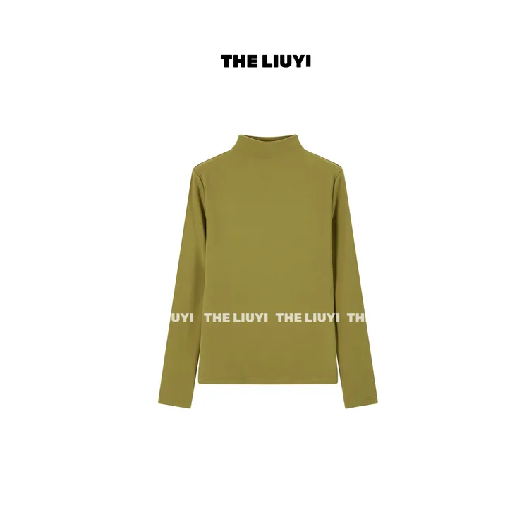 【LIUYI】泡芙T～半高领加厚一体绒保暖打底上衣T恤512122