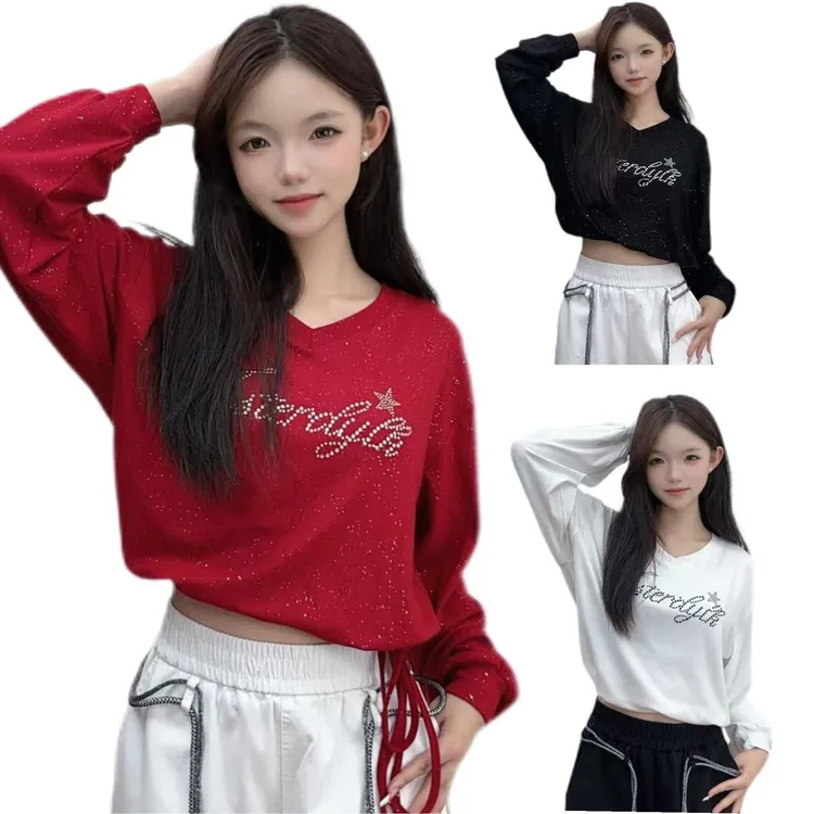 广场舞上装【535款洒金长袖】莫代尔棉抽绳宽松时尚秋季新品C216