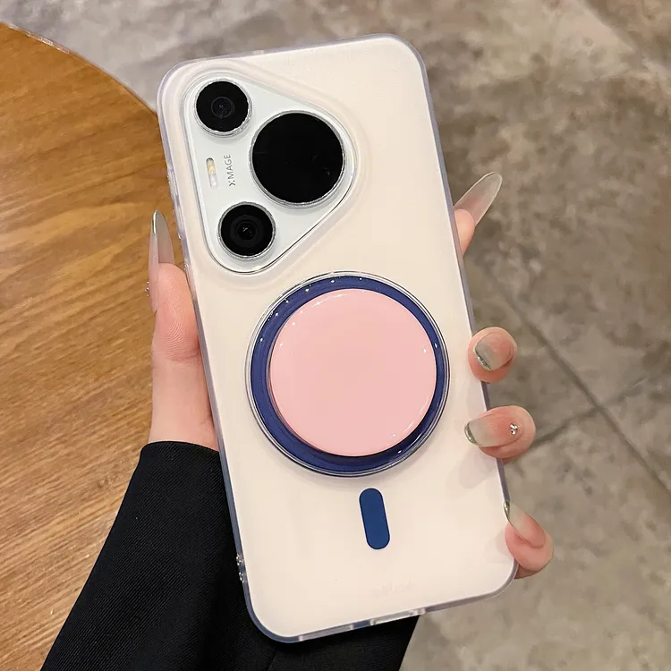 适用华为pura80pro+新款手机壳高级感撞色磁吸支架mate70pro防摔