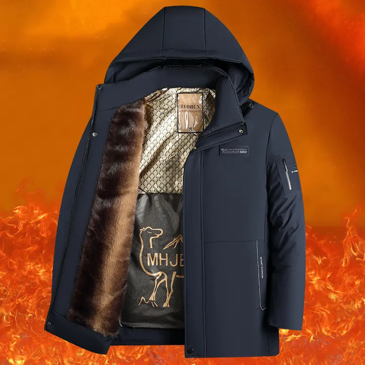 高品质秋冬棉服啄木鸟连帽保暖防寒加绒加厚爸爸装男士棉衣外套