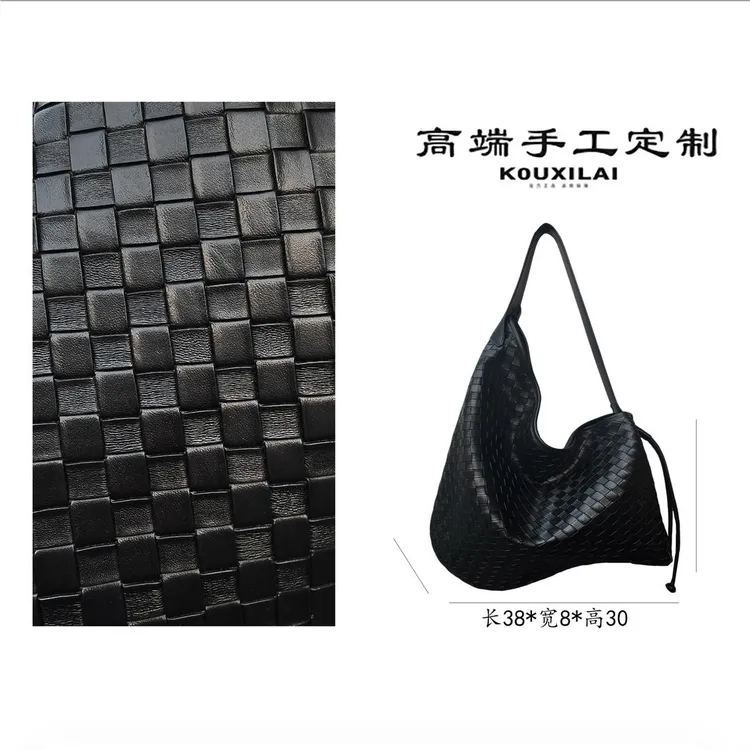 大容量托特包复古编织单肩手提包通勤轻奢斜挎包K8051