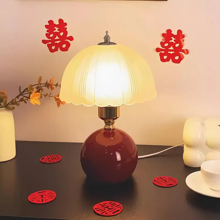 陪嫁新婚庆长明灯结婚氛围感婚房陶瓷台灯浪漫温馨床头灯新人礼物
