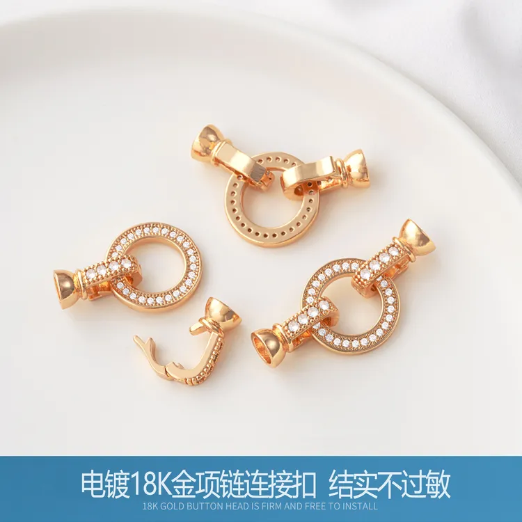 古法18k工艺项链连接扣接头吊坠万能扣头多功能纯银手工diy配饰