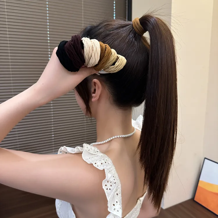 柔软高弹力发圈扎马尾头绳女扎头橡皮筋头饰高级感不伤发发绳耐用