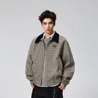 【宋松专属】美式复古巴恩风千鸟格新款夹克潮牌重磅情侣外套