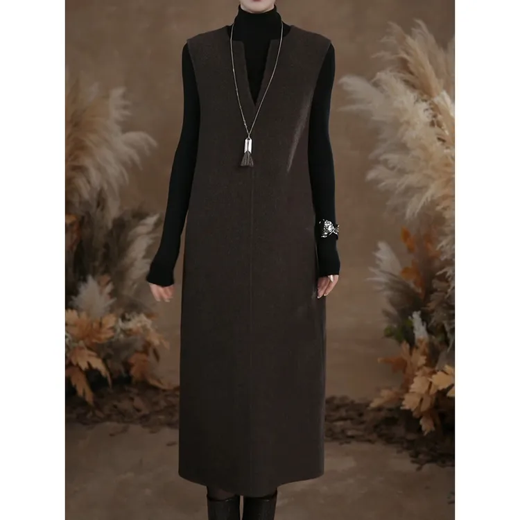 套装女款爆款2025新款高级感时尚洋气质百搭毛呢背心裙纯色打底衫