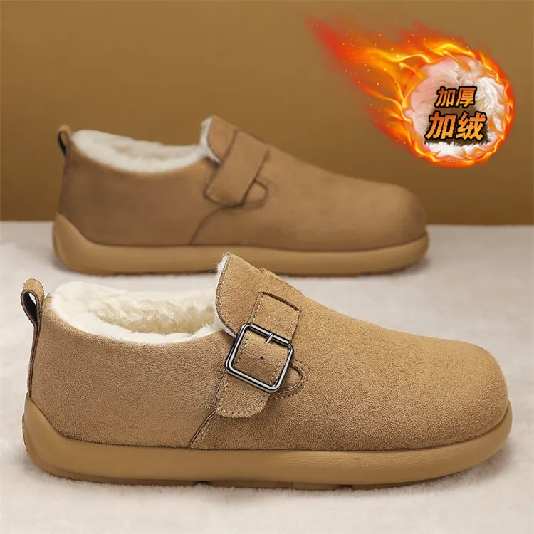 老钱风小土豆懒人穆勒鞋冬季加绒勃肯鞋户外保暖棉鞋经典百搭男鞋商品图