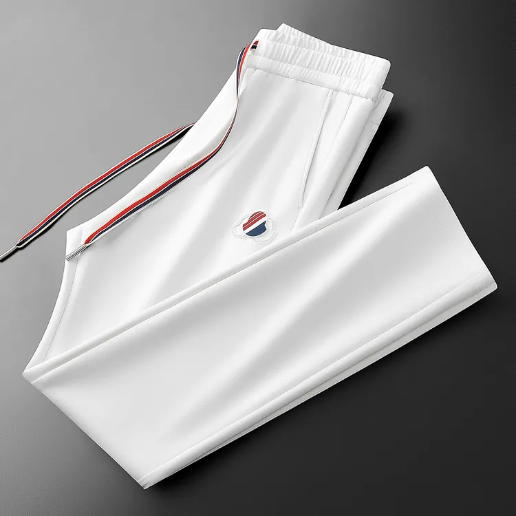 秋冬简约时尚面膜空气层太空棉运动裤子男士修身直筒卫裤休闲裤男