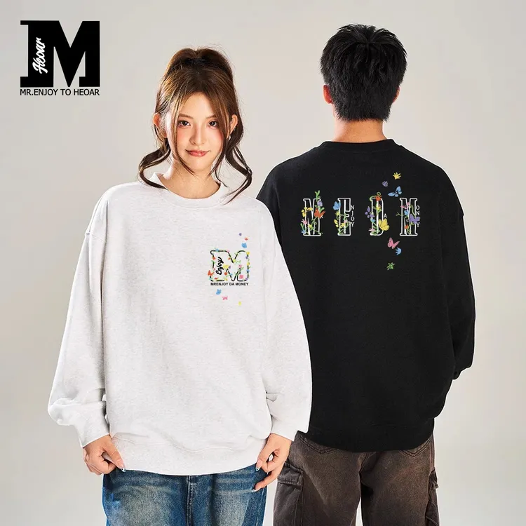 MEDM HEOAR美式潮牌小众设计感长袖男女秋季高街重磅纯棉情侣卫衣