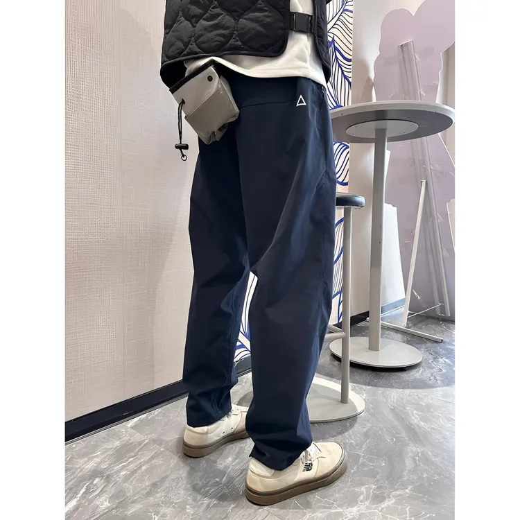 夏季薄款休闲裤美式宽松小三角机能工装风男士直筒裤男女款锥形裤