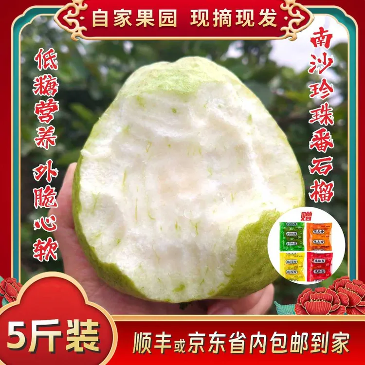 [8折优惠]珍珠番石榴珍珠芭乐白心清甜爽脆低糖维c水果广州南沙