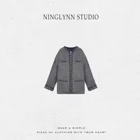 NINGLYNN STUDIO 重磅系列 进口金丝特种纱落肩袖小香外套360162