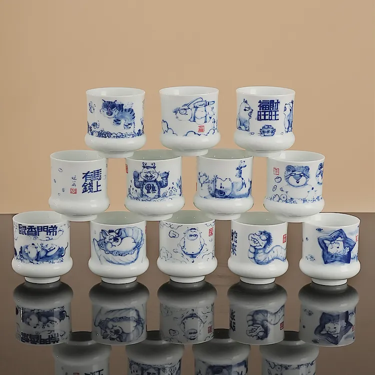 【十二生肖显眼杯】釉下彩手绘纯显眼主义—煊茗老师亲制青花瓷茶杯
