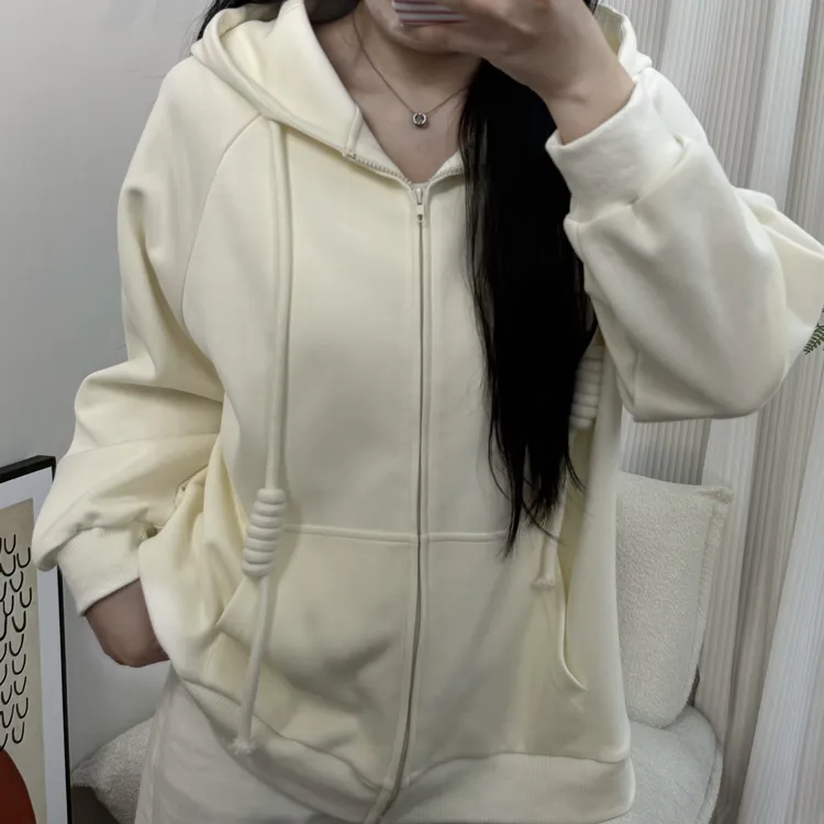 微胖大码早秋新款显瘦百搭连帽拉链款卫衣外套L6985