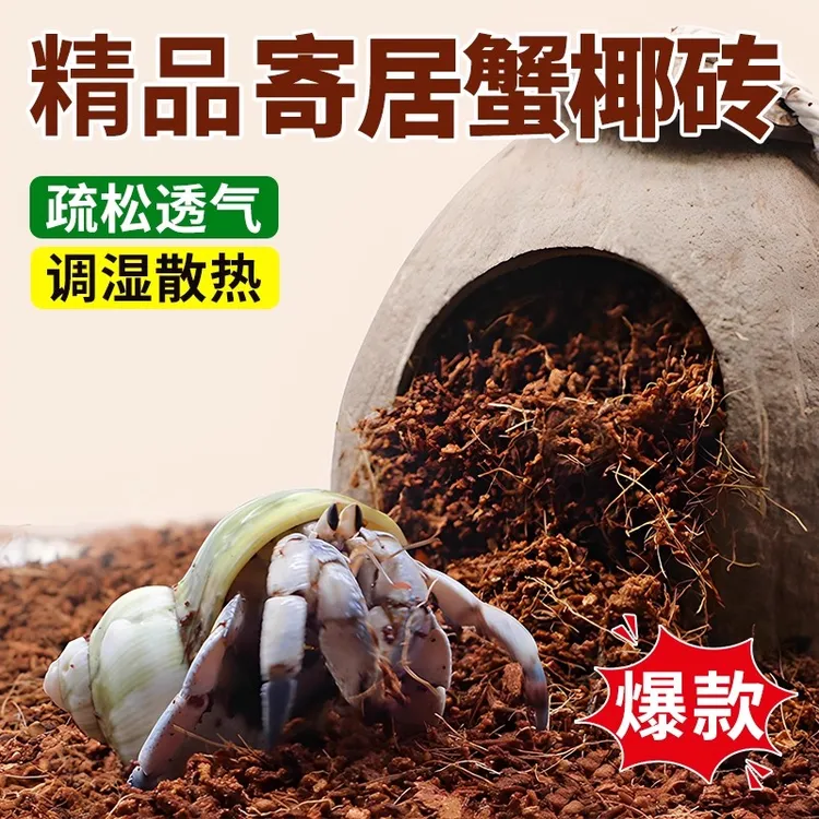 【寄居蟹专用椰土】爬宠椰砖高泡发脱盐进口椰糠爬虫垫料乌龟冬眠用