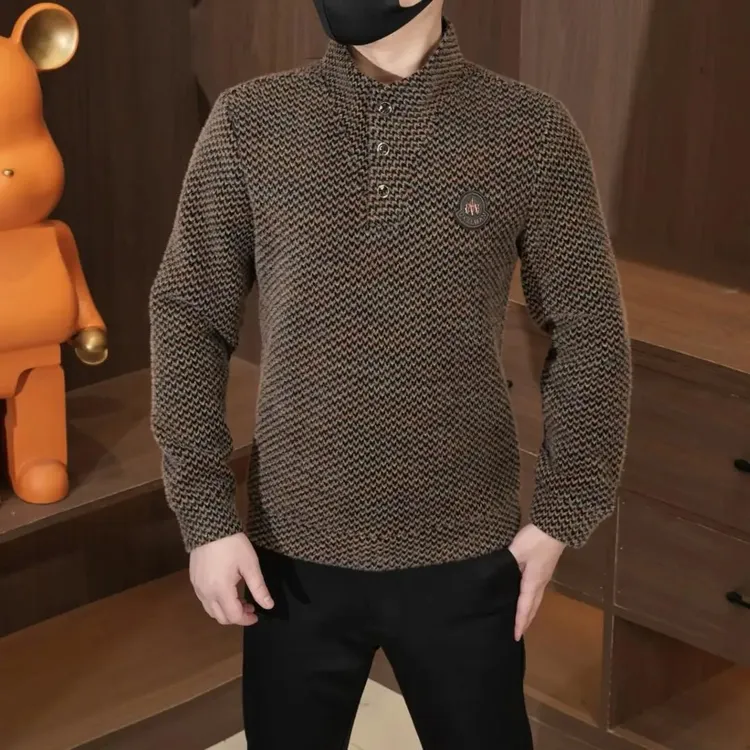 加绒加厚时尚卫衣男士潮牌欧货休闲百搭体恤打底衫痞帅保暖上衣服