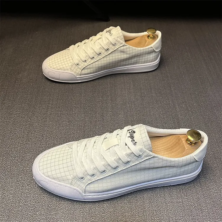 男鞋2025年夏季透气帆布鞋男士时尚休闲百搭软底薄款潮流网面潮鞋