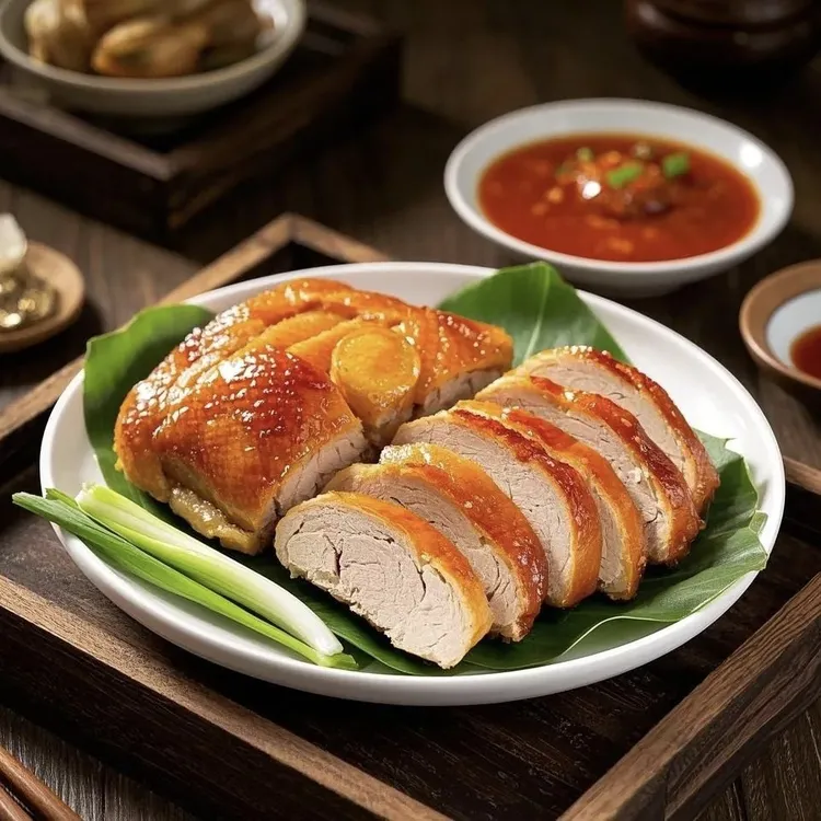 清真北京烤鸭切片（片皮）送20张饼2盒酱2盒菜，1500g左右