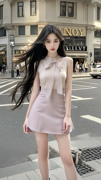 夏季新款温柔知性风圆领收腰蝴蝶结设计连衣裙女小众时尚高级显瘦