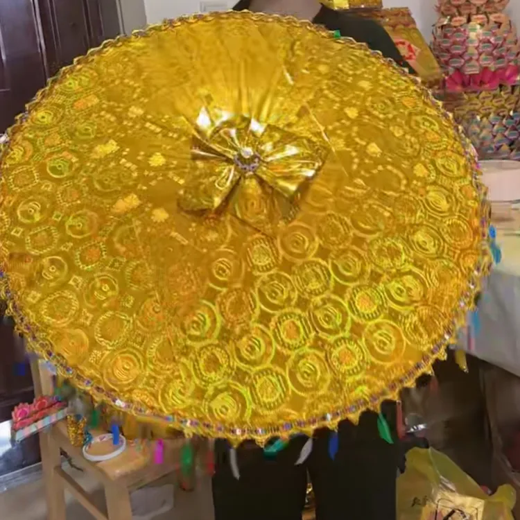 成品五七伞纯手工打造镶宝石烧蓝非遗手工来图定制