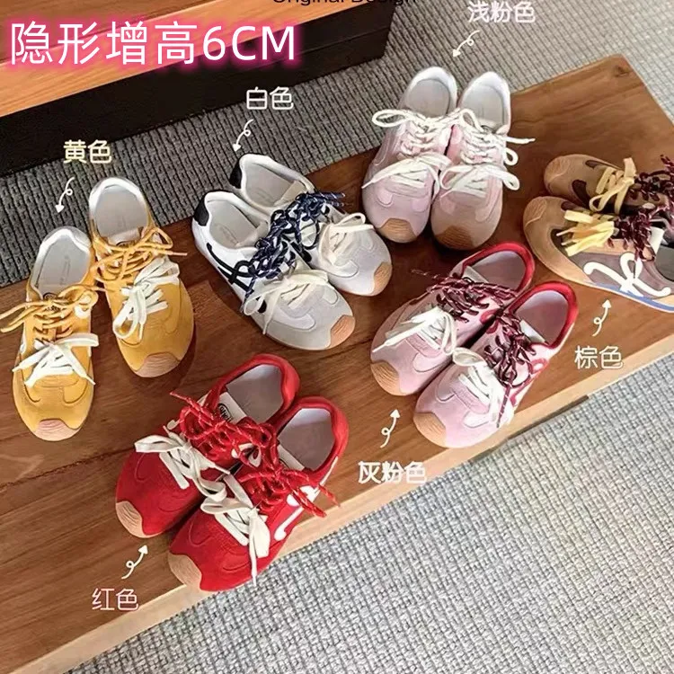 【sheii苏茵茵】同款内增高鸳鸯系带百搭休闲运动鞋女德训鞋阿甘鞋