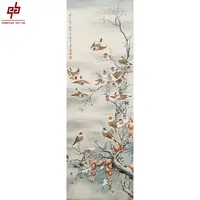 "lot5420 颜伯龙 花卉 立轴 40cm*120cm约4.3平尺"