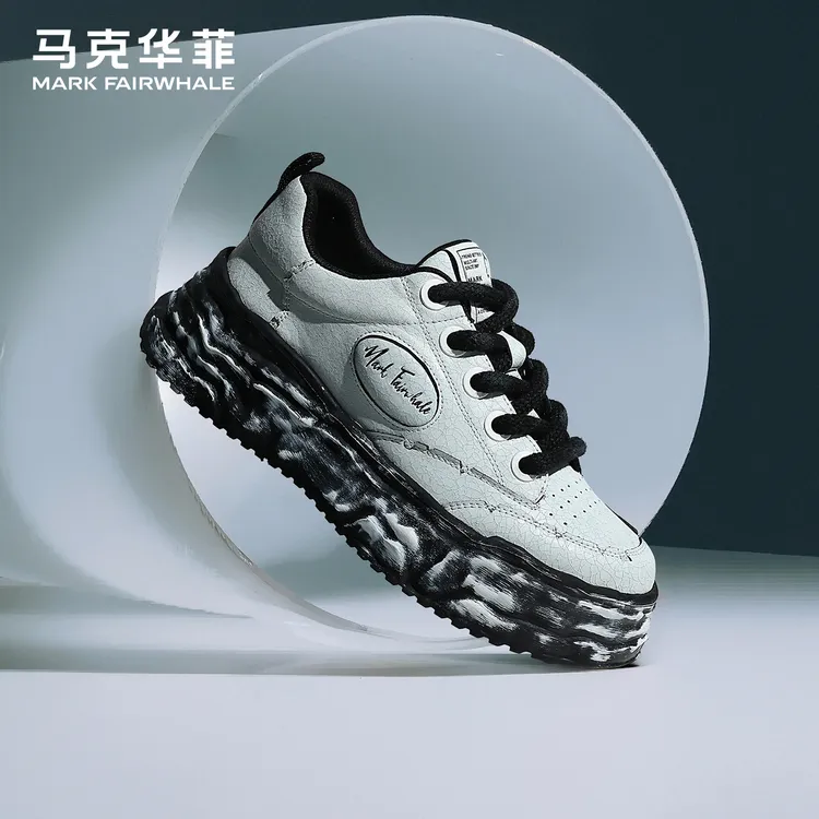 马克华菲男鞋2025新款秋季潮鞋爆款增高板鞋溶解鞋男士运动休闲鞋