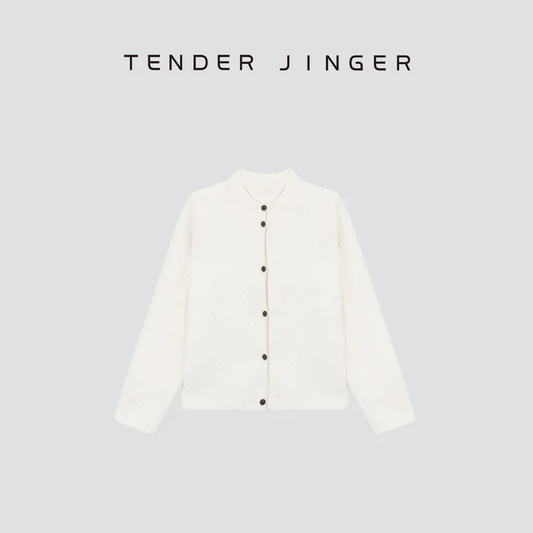 Tender Jinger｜线下专供 菱形格小立领羊毛外套T54BBS50317