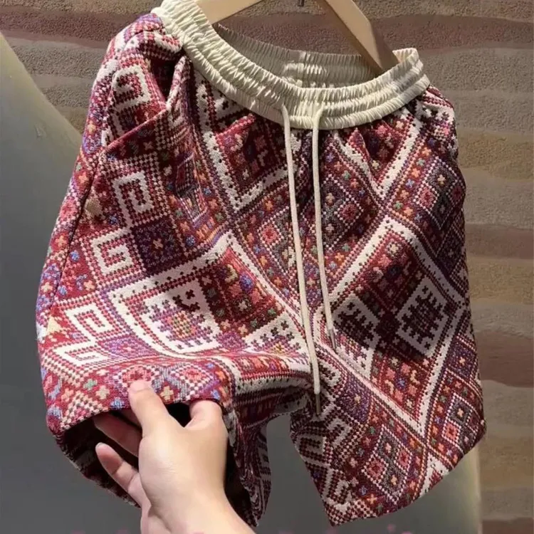 汤米专柜◆织提花潮流时尚休闲短裤透气百搭沙滩裤情侣同款五分裤