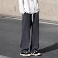 灯芯绒休闲裤男宽松秋季直筒裤子大码加厚情侣同款保暖休闲长裤潮